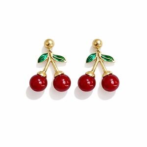 🌷 Cherry Gold and Red Earrings Transform